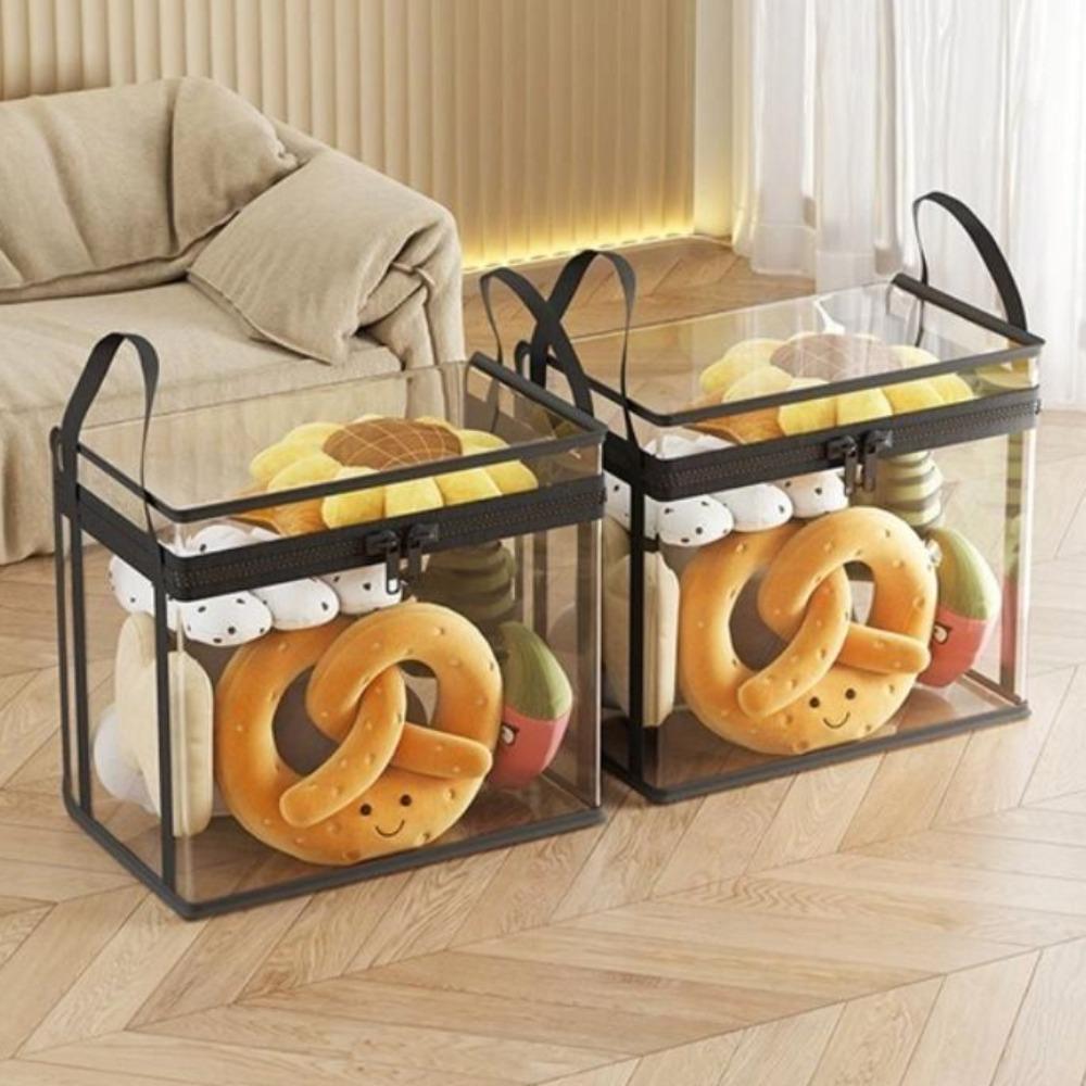 Большая Вместимость Коробка для Хранения Мягких Игрушек ПВХ Сумка для Хранения Плюшевых Игрушек Сумка для Организации Кукол Дети белый